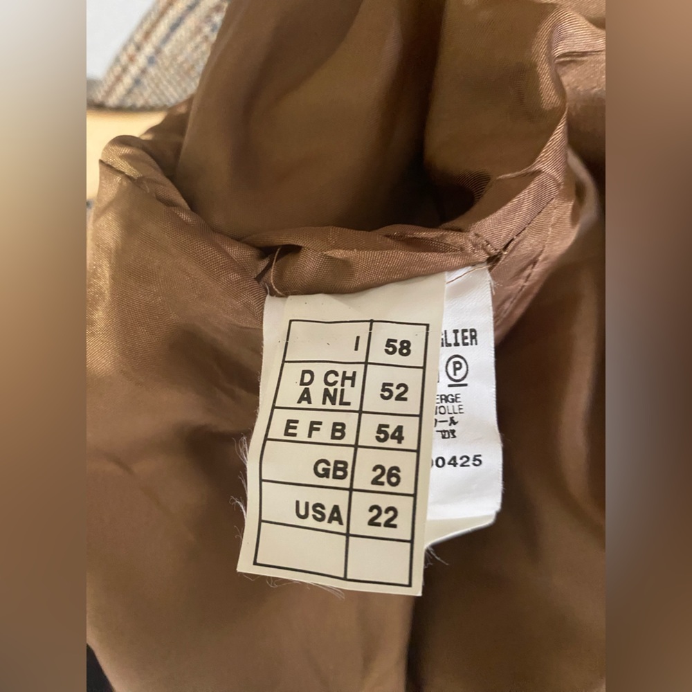 GIAFRANCO FERRER FORMA ITALIAN TWEED/SUEDE ELBOW PATCHES US 22 BROWN/TAN/BLAZER - Picture 7 of 7